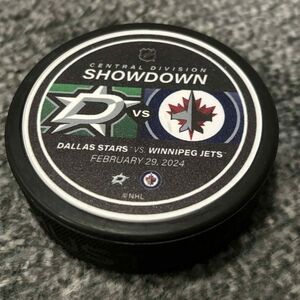 Dallas Stars vs Winnipeg Jets NHL Match Up  Hockey Puck. 2/29/24